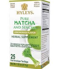 HYLEYS WELLNESS TEA MATCHA & LEMONGRASS 1.32oz X 25pc X 12/CS